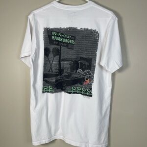 IN-N-OUT Burger Texas White Short Sleeve T Shirt Medium Promo Streetwear Novelty